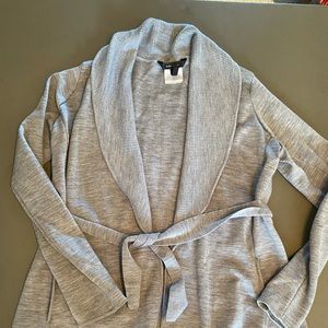 Grey cardigan sweater with tie medium